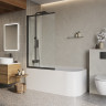 Душевая шторка на ванну BELBAGNO LUCE-VF-11-90/145-C-NERO